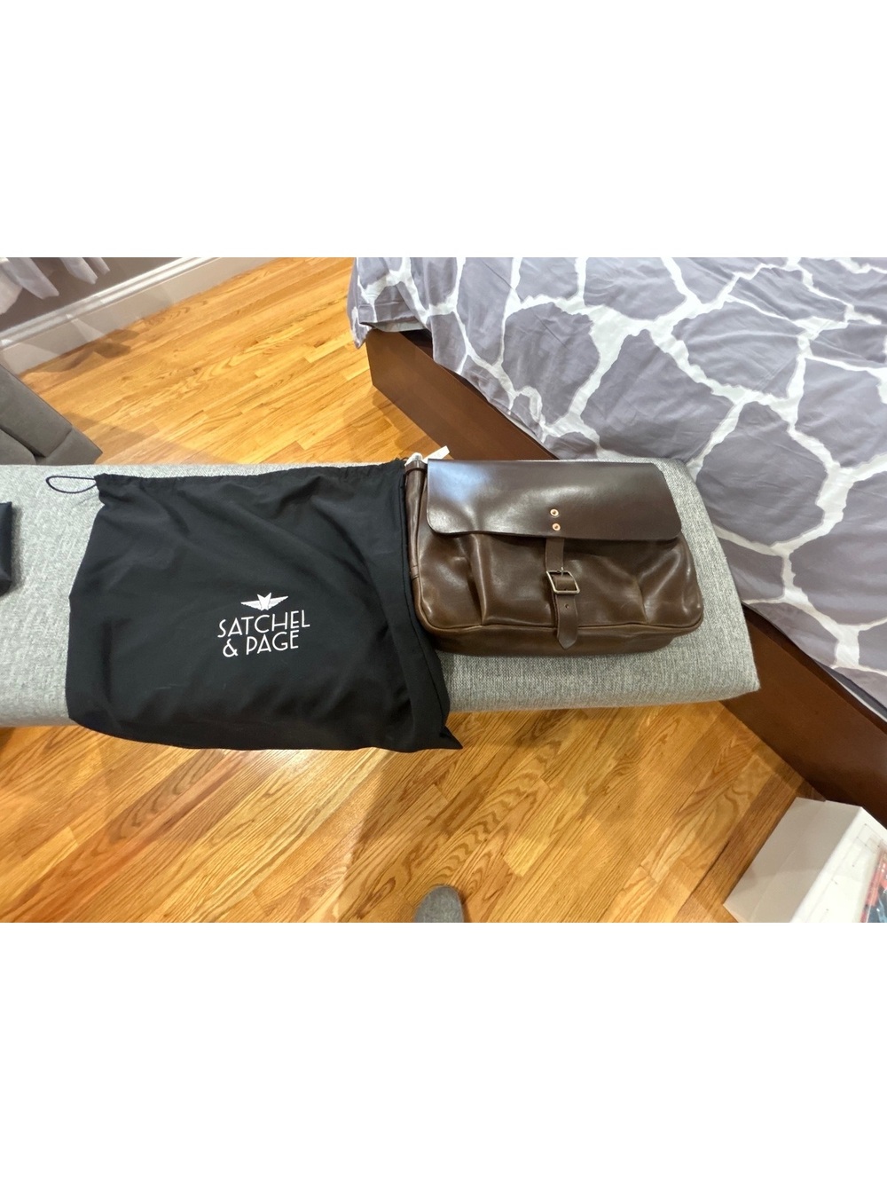 Satchel & Page Brown Leather Briefcase Document Case